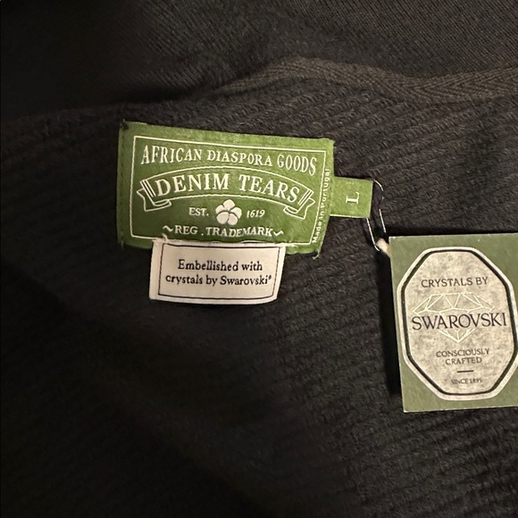 Denim Tears Zip-Up Hoodie Black Crystal Embellished Size Large NWT - Picture 5 of 7